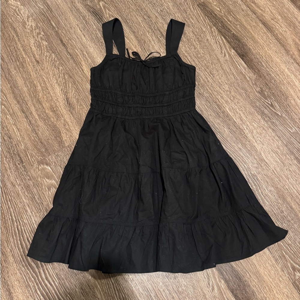 Aritzia Black Tiered Mini Dress